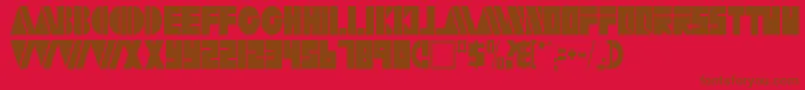 Fonte ArtyRegularTtstd – fontes marrons em um fundo vermelho