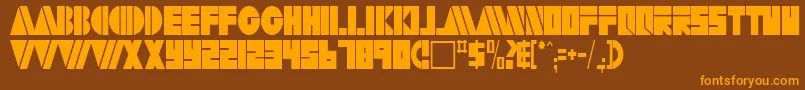 Fonte ArtyRegularTtstd – fontes laranjas em um fundo marrom