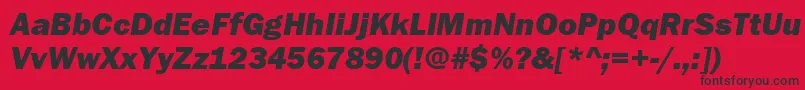 Шрифт FranklinGothicHeavyItalic – чёрные шрифты на красном фоне