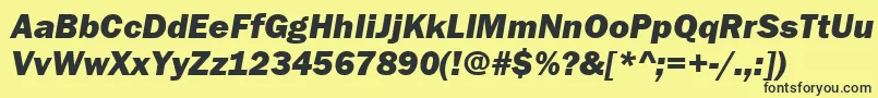 FranklinGothicHeavyItalic Font – Black Fonts on Yellow Background