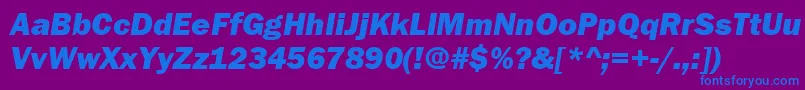 FranklinGothicHeavyItalic Font – Blue Fonts on Purple Background