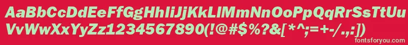 FranklinGothicHeavyItalic Font – Green Fonts on Red Background