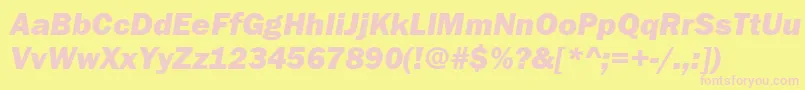 FranklinGothicHeavyItalic Font – Pink Fonts on Yellow Background