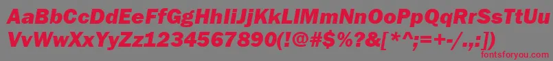 Czcionka FranklinGothicHeavyItalic – czerwone czcionki na szarym tle