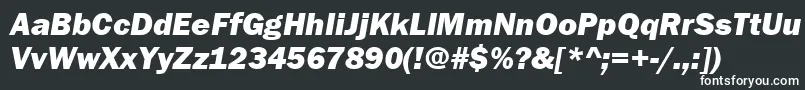 フォントFranklinGothicHeavyItalic – 黒い背景に白い文字