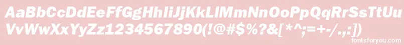 FranklinGothicHeavyItalic Font – White Fonts on Pink Background