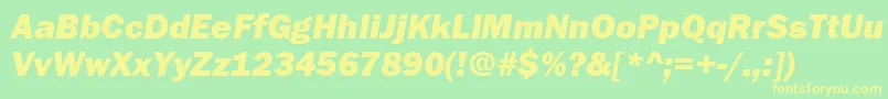 FranklinGothicHeavyItalic Font – Yellow Fonts on Green Background