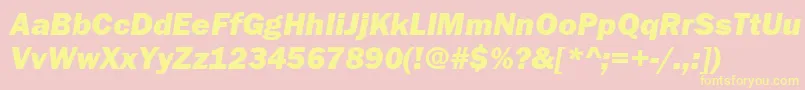 FranklinGothicHeavyItalic Font – Yellow Fonts on Pink Background