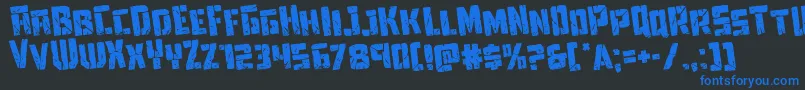 Towerruinsrotate Font – Blue Fonts on Black Background