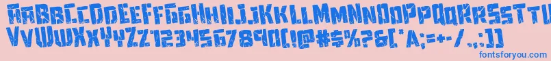 Towerruinsrotate Font – Blue Fonts on Pink Background