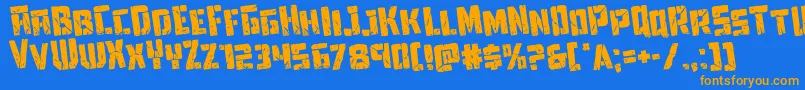 Towerruinsrotate Font – Orange Fonts on Blue Background