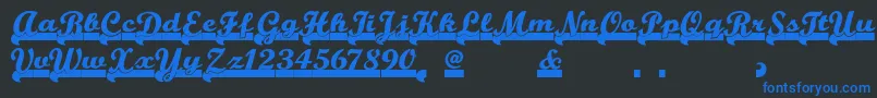 Team Font – Blue Fonts on Black Background