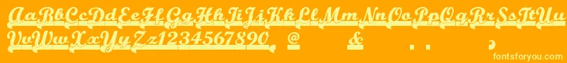 Team Font – Yellow Fonts on Orange Background
