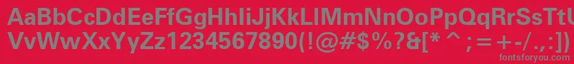 Czcionka ZurichBoldWin95bt – szare czcionki na czerwonym tle