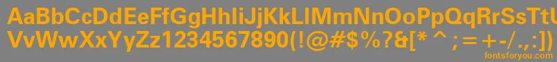 フォントZurichBoldWin95bt – オレンジの文字は灰色の背景にあります。