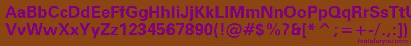 ZurichBoldWin95bt Font – Purple Fonts on Brown Background