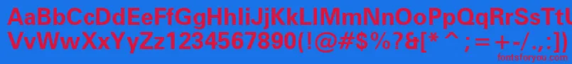 ZurichBoldWin95bt Font – Red Fonts on Blue Background