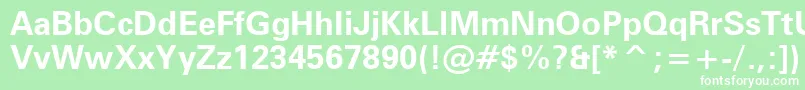 ZurichBoldWin95bt Font – White Fonts on Green Background