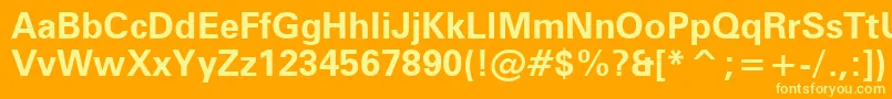 フォントZurichBoldWin95bt – オレンジの背景に黄色の文字