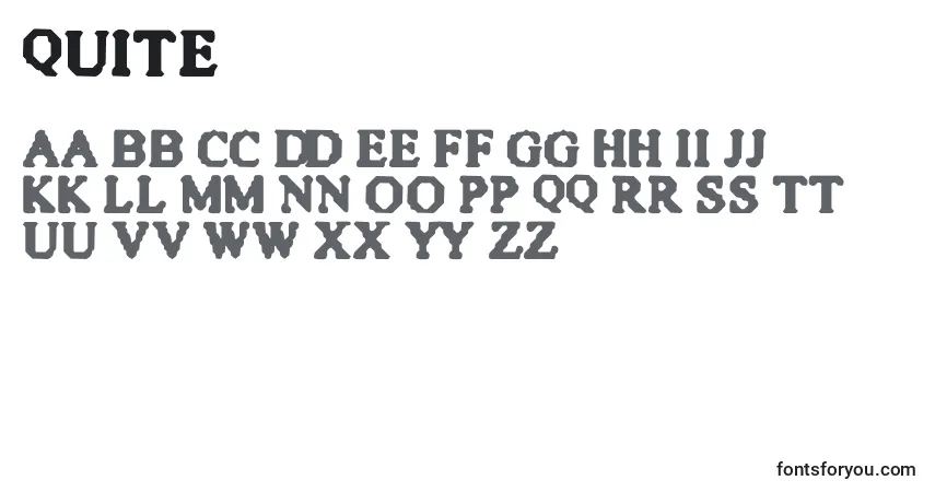 Czcionka Quite – alfabet, cyfry, specjalne znaki