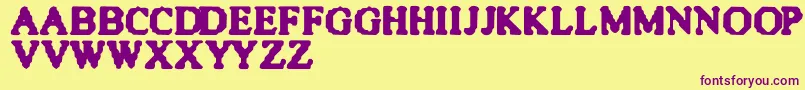 Quite-Schriftart – Violette Schriften auf gelbem Hintergrund