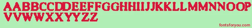 Quite Font – Red Fonts on Green Background