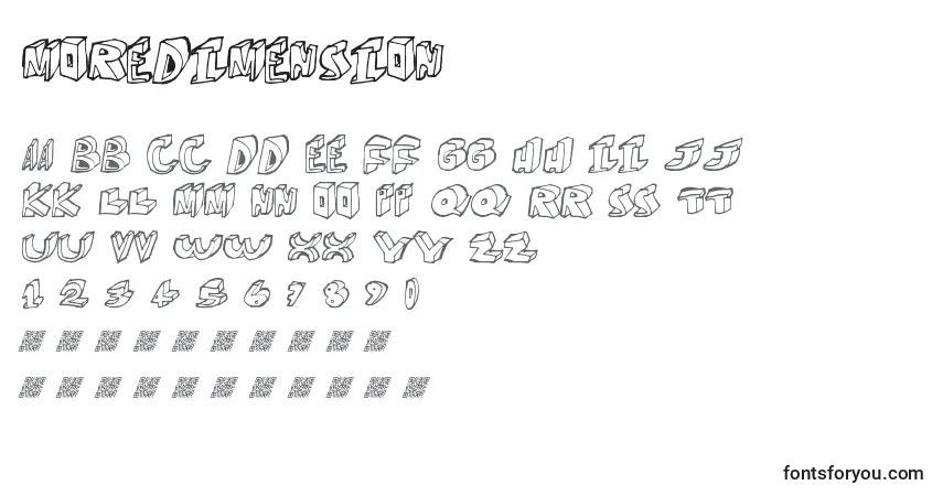Fuente Moredimension - alfabeto, números, caracteres especiales
