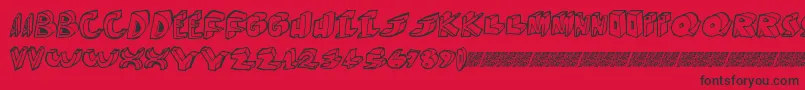 Moredimension Font – Black Fonts on Red Background