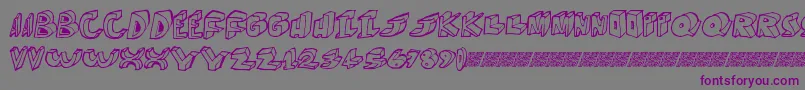 Moredimension-Schriftart – Violette Schriften auf grauem Hintergrund