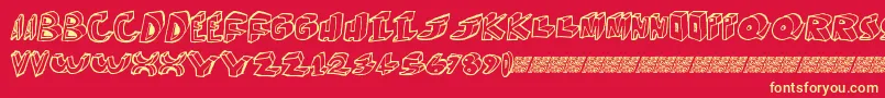 Moredimension Font – Yellow Fonts on Red Background