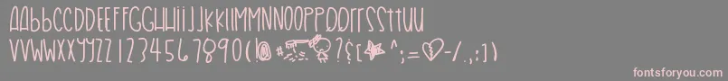 フォントHairproblems – 灰色の背景にピンクのフォント