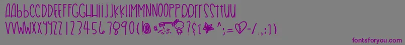 フォントHairproblems – 紫色のフォント、灰色の背景