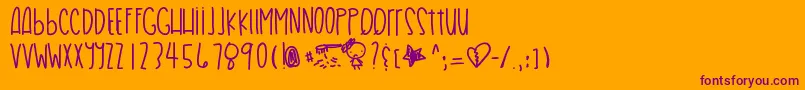 Шрифт Hairproblems – фиолетовые шрифты на оранжевом фоне