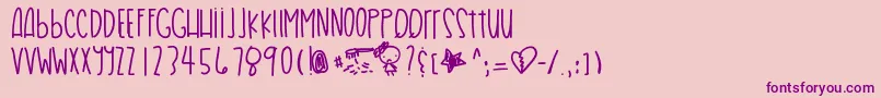 Hairproblems Font – Purple Fonts on Pink Background