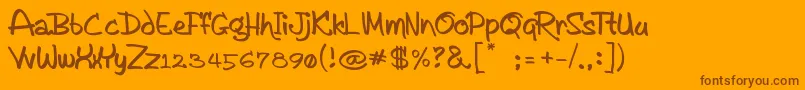 Aykapot Font – Brown Fonts on Orange Background