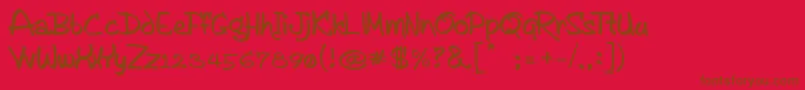 Aykapot Font – Brown Fonts on Red Background