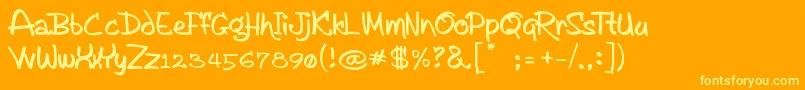 Fonte Aykapot – fontes amarelas em um fundo laranja
