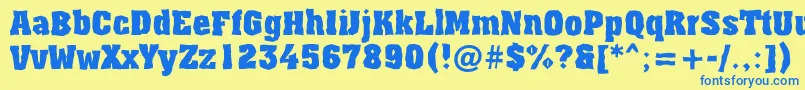 AAssuanbrkBold Font – Blue Fonts on Yellow Background