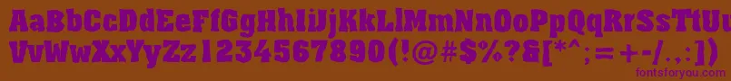 AAssuanbrkBold Font – Purple Fonts on Brown Background