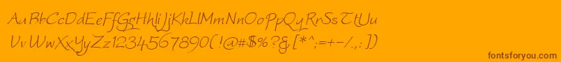 Czcionka Worstveldslingextra2oblique – brązowe czcionki na pomarańczowym tle