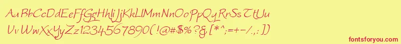 Worstveldslingextra2oblique Font – Red Fonts on Yellow Background