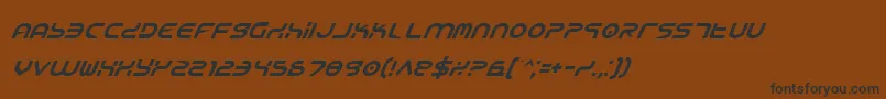 Czcionka YukonTechItalic – czarne czcionki na brązowym tle