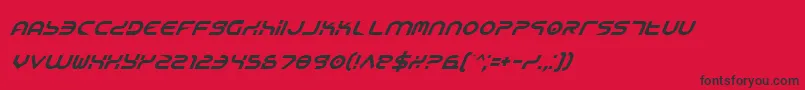 YukonTechItalic Font – Black Fonts on Red Background