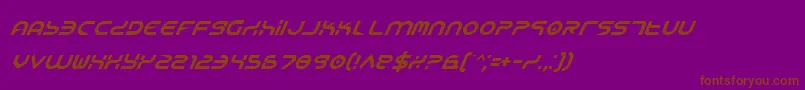 Fonte YukonTechItalic – fontes marrons em um fundo roxo