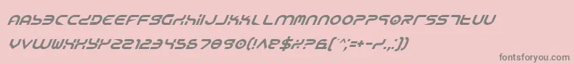 YukonTechItalic Font – Gray Fonts on Pink Background