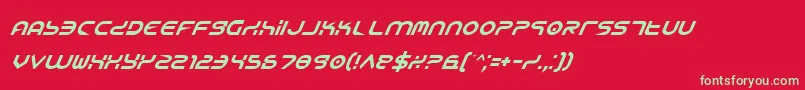 YukonTechItalic Font – Green Fonts on Red Background