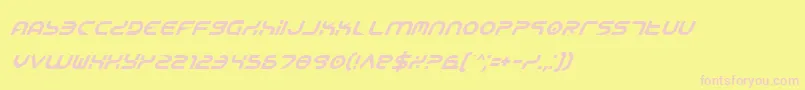 Fonte YukonTechItalic – fontes rosa em um fundo amarelo