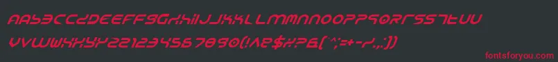 YukonTechItalic Font – Red Fonts on Black Background