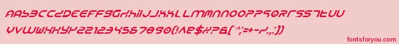 YukonTechItalic Font – Red Fonts on Pink Background