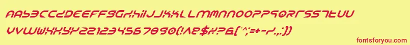 YukonTechItalic Font – Red Fonts on Yellow Background
